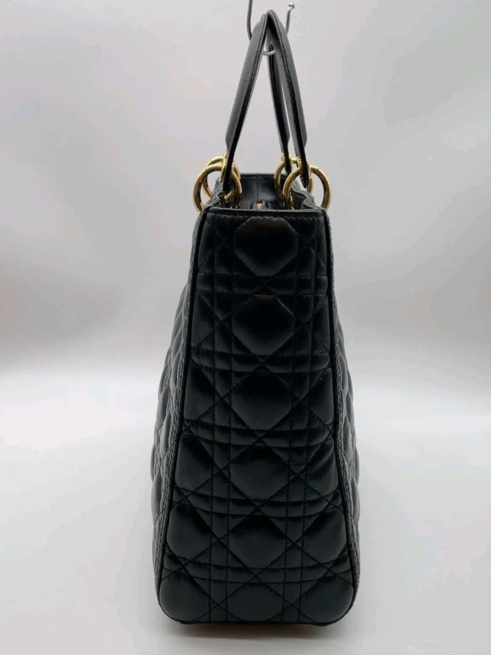 Dior Black Quilted Leather Lady Dior Top-Handle Bag